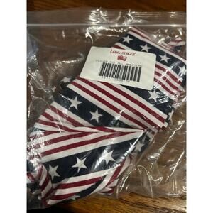 Longaberger ALL AMERICAN Flower pot Basket Liner Fabric NEW stars stripes